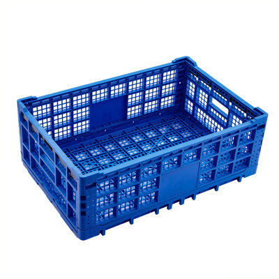 1-Pack Heavy Duty Collapsible Storage Crates, 52L Foldable Plastic Stackable Dairy Milk Crates, 23.6" L x 15.7" W x 8.6" H, for Garage, Home & Office Organization