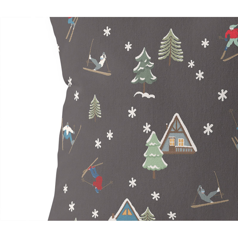 Coussin d'intérieur Downhill, Gris anthracite, Carré 18 po