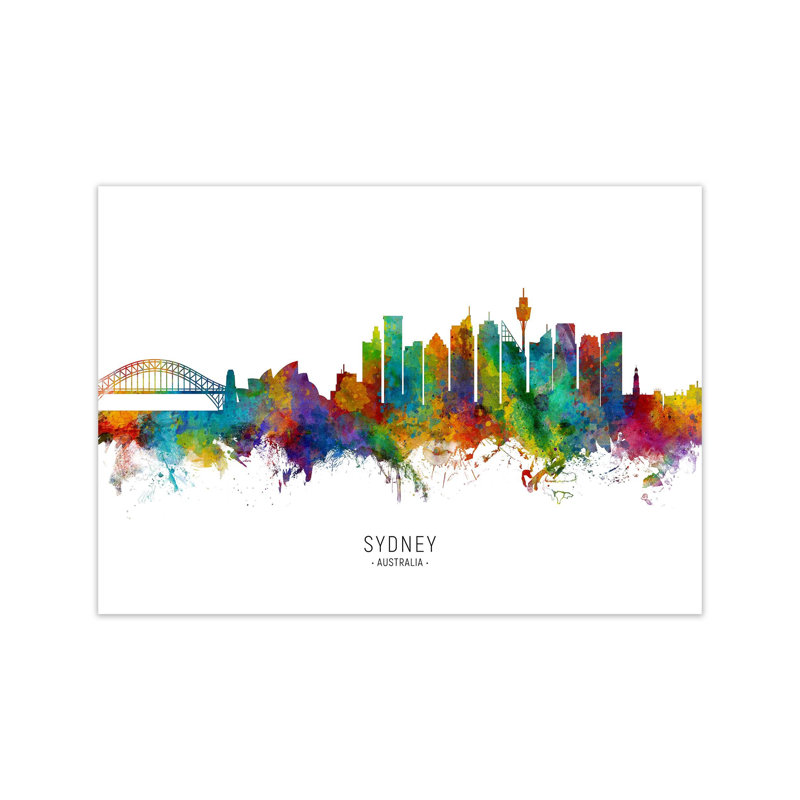 Sydney Australia Skyline by Michael Tompsett - Print, Unframed, 42cm H x 59cm W x 1cm D
