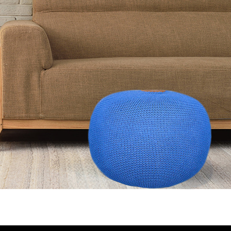 Upholstered Pouf, Navy