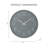 Hestia Round Grey Face Silver Frame Contemporary Modern 12" Wall Clock