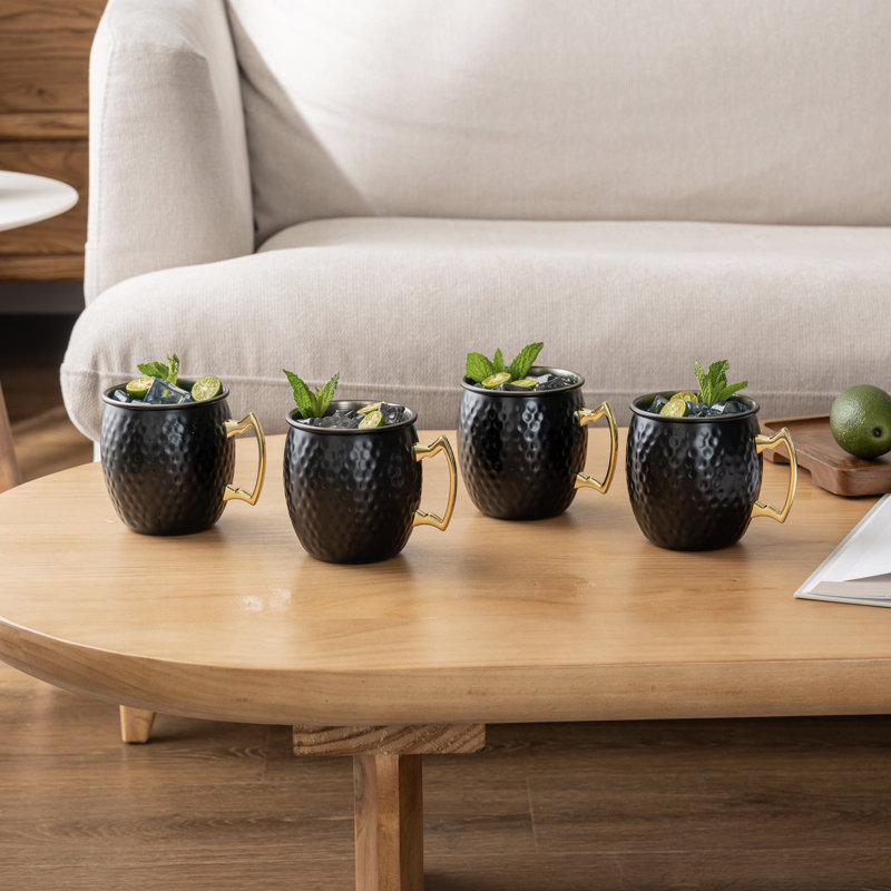 4 Piece 473ml Stainless Steel Moscow Mule Mug Set