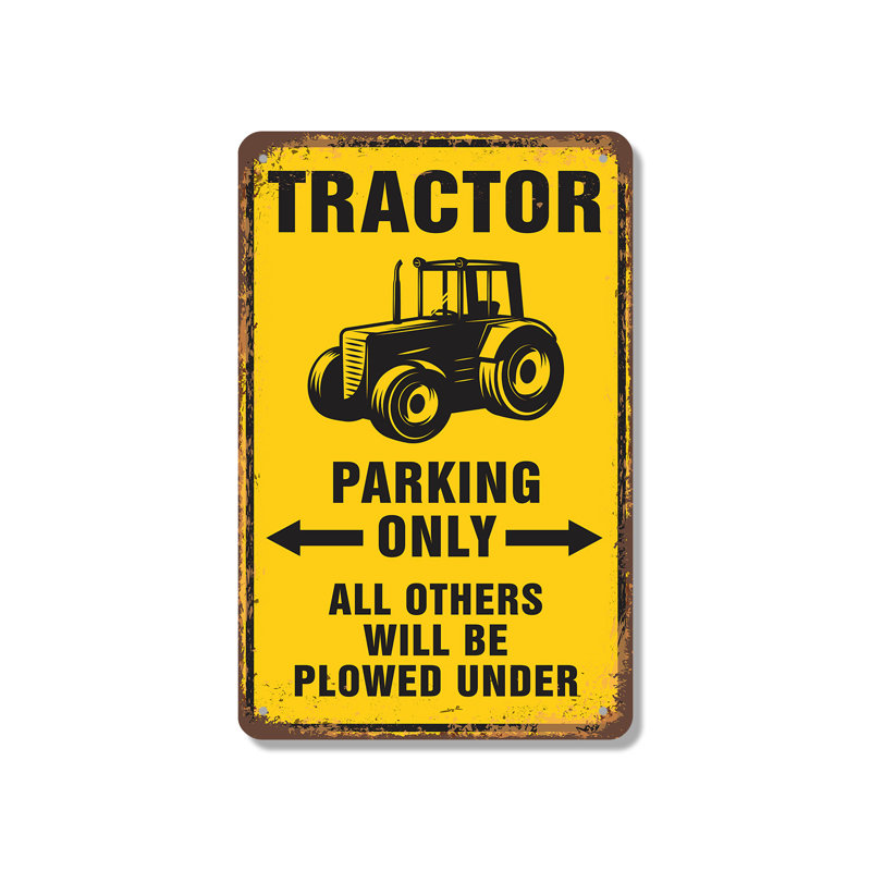 Enseigne en aluminium de tracteur de 7 po x 10 po Tractor Park