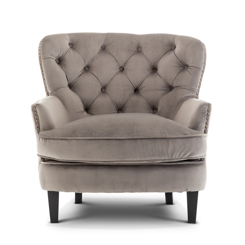 Higgenbotham Armchair, Light Grey Velvet