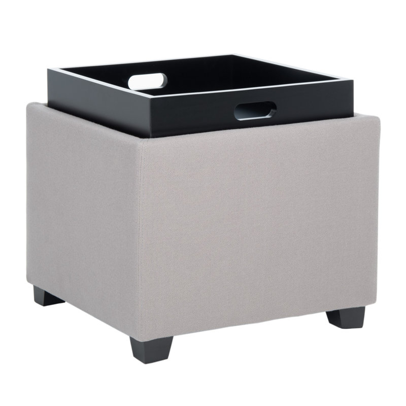 Mousoupetros Upholstered Ottoman, Seamist Linen