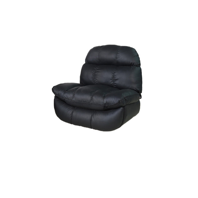 Oehling Faux Leather Recliner, Black Faux Leather
