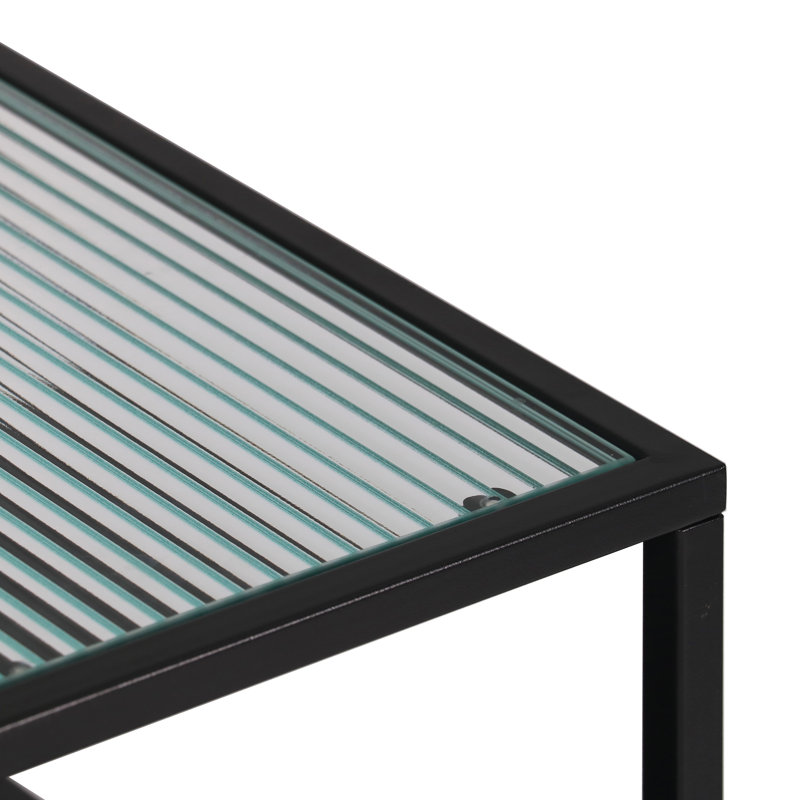 Elenna Glass Top Frame End Table