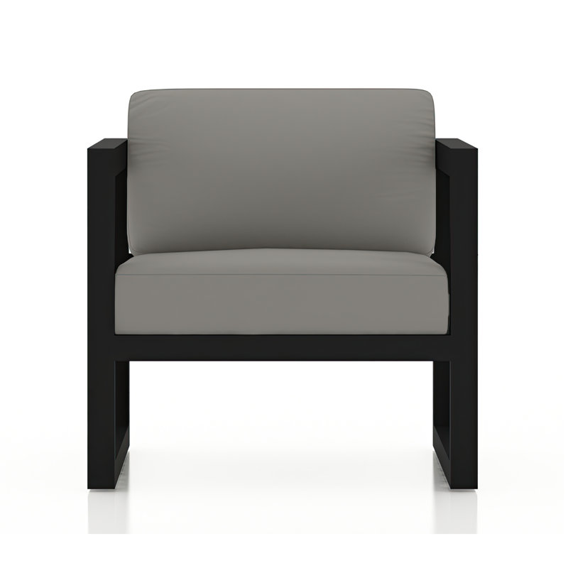 Avion 3 Piece Loveseat Set, Canvas Charcoal Sunbrella® Canvas, Black