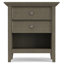 Table de chevet transitionnelle en bois massif l 24 po avec 2 tiroirs et tablette de rangement ouverte Amherst-618343172
