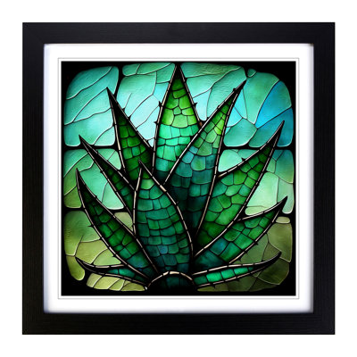 Aloe Vera Stained Glass Effect - Framed Print