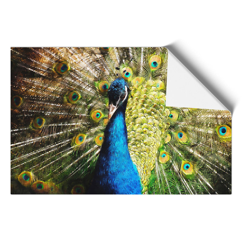 Peacock Painting - Frameless Print, 42cm H x 59cm W x 0.1cm D