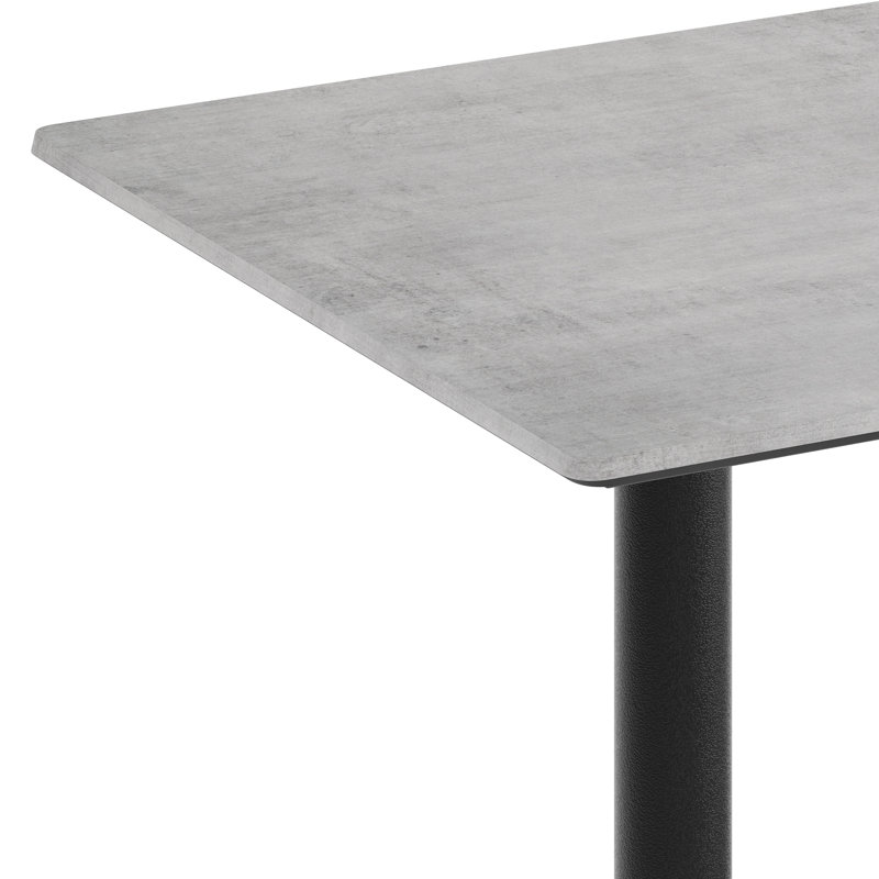 Commercial Seamless Surface Tabletop with Table Height Crisscross Base, Gray