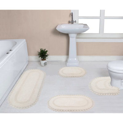 Tapis de bain réversible 100% coton lavable à la machine Hampton (ensemble de 4)