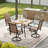 4 Person Swival Chair Patio Dining Set-1480058715