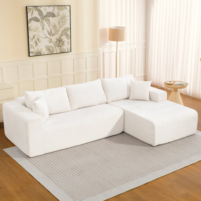 Meleri New 108" Cloud Couch Sectional, Boneless Modular Sectional Sofa With L-shaped Chaise For Living Room, No Assembly Required