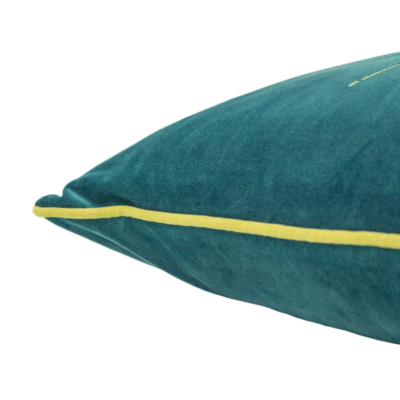 Geometric Square Cushion, Teal