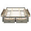 Lit plateforme grand avec 6 tiroirs de rangement, sans tête de lit, cadre en bois moderne, plusieurs options de couleurs, gris antique-1400934223-1400934219