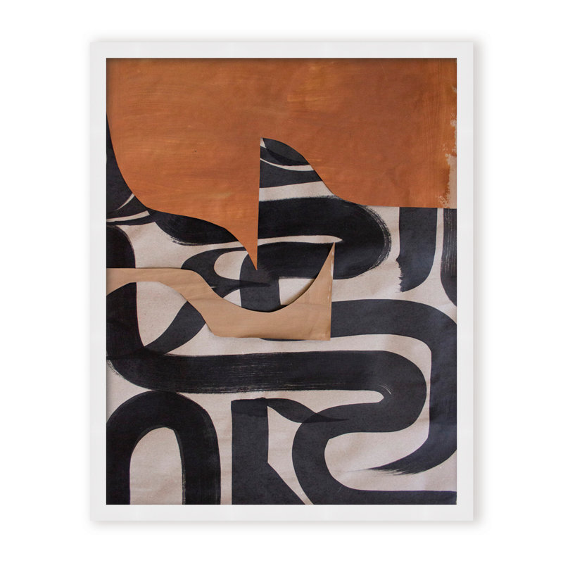 Gai: A Symphony Of Abstraction, Framed Canvas, Beige, 30" H x 24" W x 2.375" D