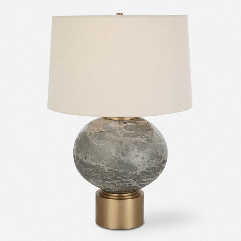 Iron+ Glass +linen Table Lamp