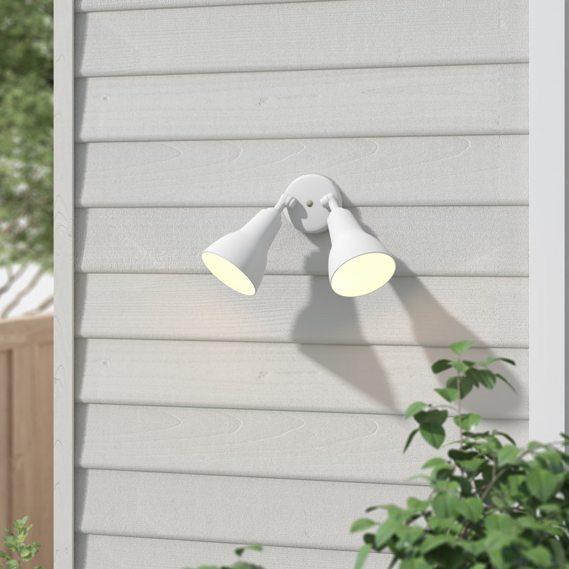 Applique murale d'extérieur à 2 ampoules H 6,5 po Robertson, Blanc