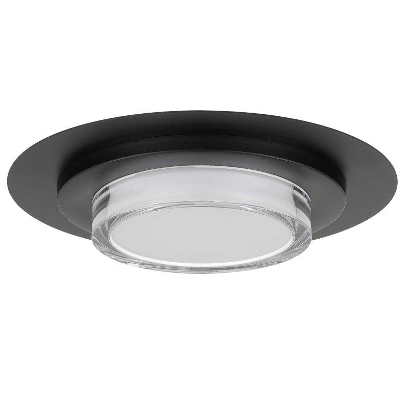 Plafonnier DEL carré noir intégré de 40,6 cm (16 po), haute luminosité (13 000 lumens à 25 W), 3 températures de couleur sélectionnables (3 000 K, 4 000 K et 5 000 K), intensité variable, diffuseur en acrylique gravé pour une diffusion uniforme de la lumière.