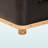 Granite Storage Ottoman with Brown Faux Leather Upholstery, 16.67" H X 31.22" W X 15.49" D
