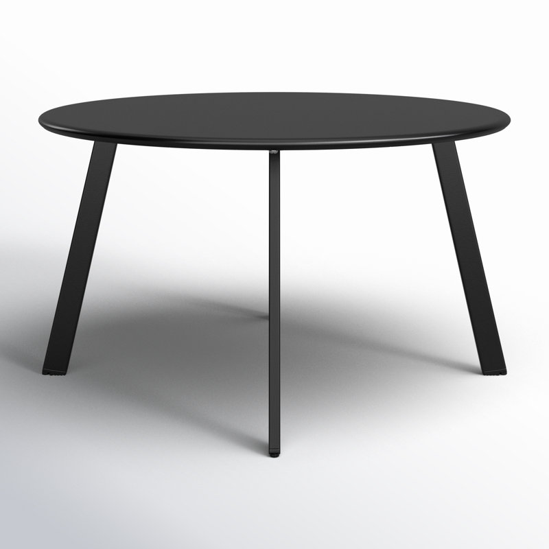 Round Metal Outdoor Coffee Table , 70cm cm W 70cm cm D, Black