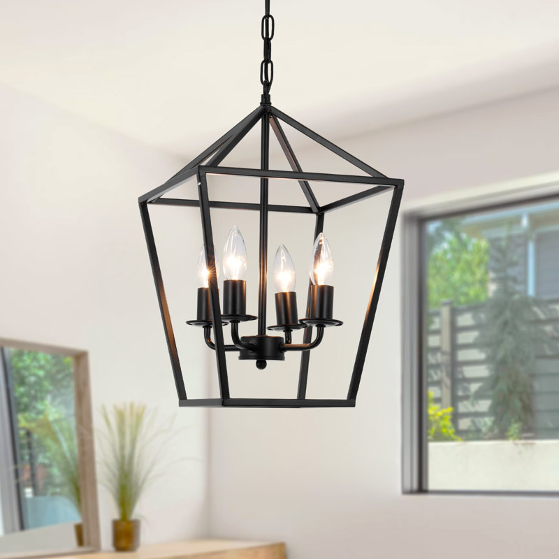 Luminaire suspendu cage à 4 lumières à intensité variable Carlon 