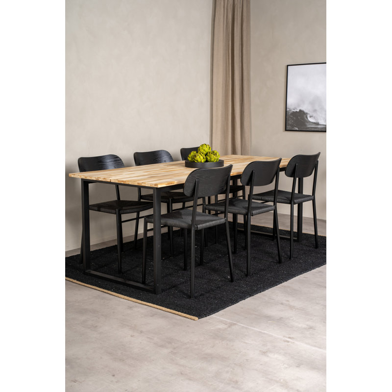 Omaria 6 - Person Dining Set, Black