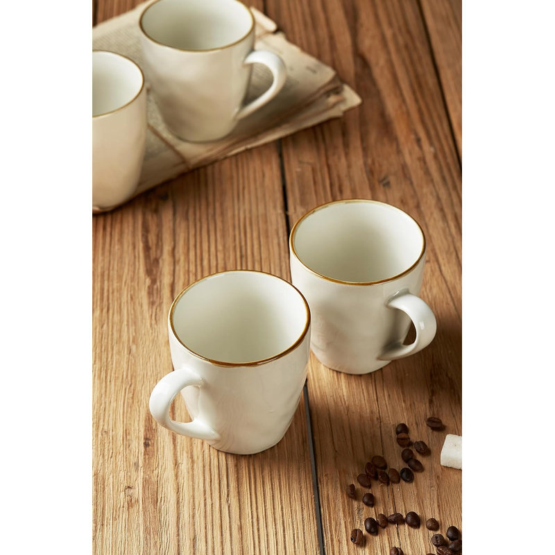 Leny 11.5 oz. Stoneware Coffee Mug, Vanilla White