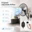 Ventilateur mural industriel 30 "avec télécommande, moteur à courant continu, ventilateur mural oscillant à grande vitesse à 8 vitesses avec minuterie pour garage, atelier et patio-128911996