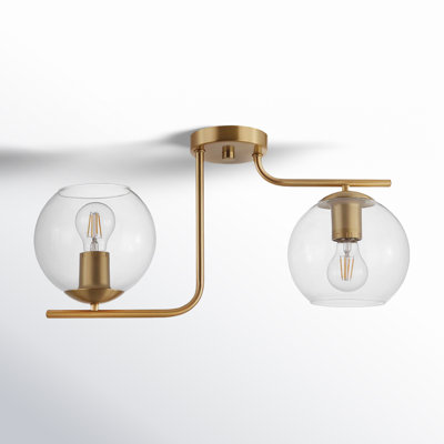 Bedonia 2 Light Glass Semi Flush Mount