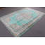 Grand tapis turc vintage en laine Oushak beige délavé, parfait pour la salle à manger