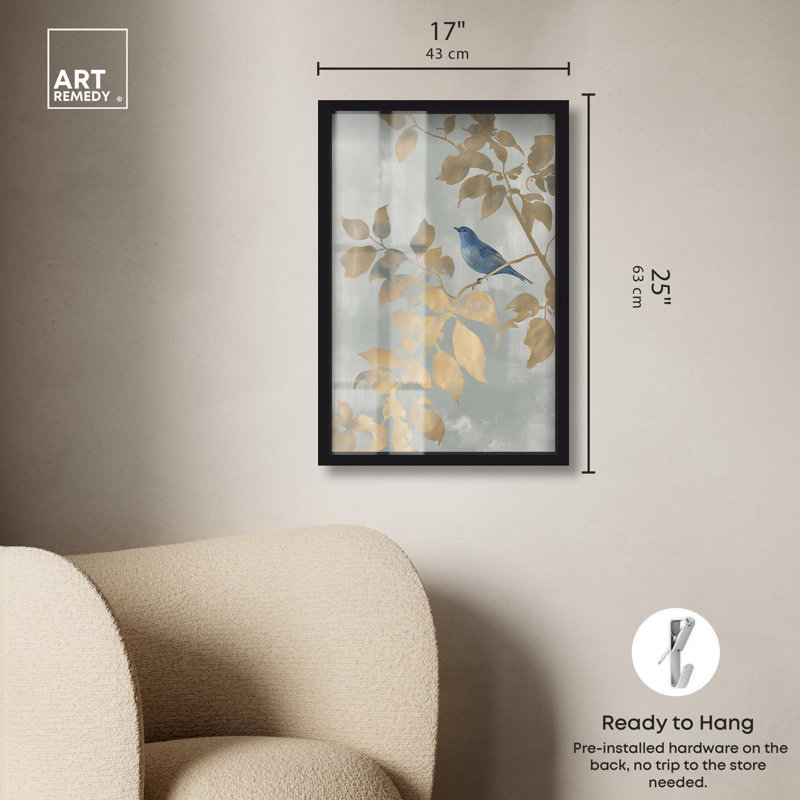 Décoration murale de cuisine Golden Bough II Shadowbox par Art Remedy, cadre noir, 16 x 24, H 25 po x l 17 po, Cadre noir