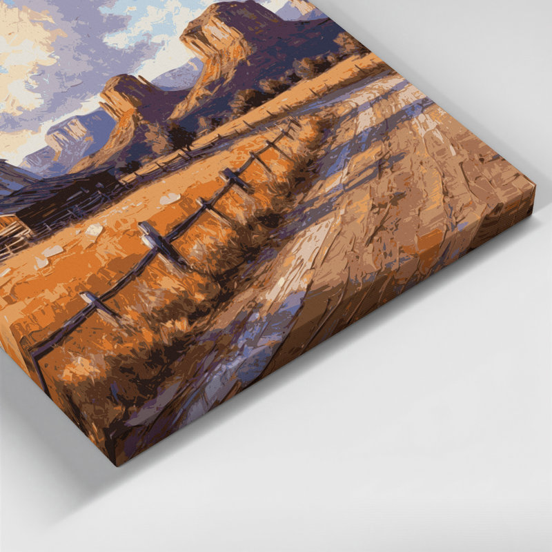 Art mural sur toile bleu Southwestern Cowboy Western Ranch 91, H 12 po x l 12 po