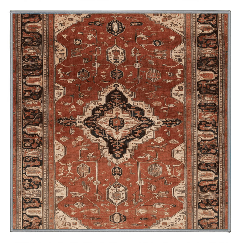 Tapis brun lavable à la machine, Carré 4 pi