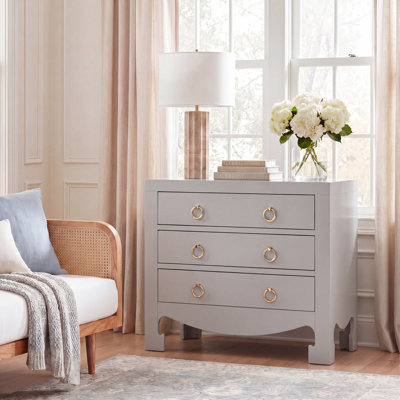 Elegant 31.9'' Wide Nightstand – Durable Clean-Lined Wood Frame Chest Perfect for Bedroom or Office