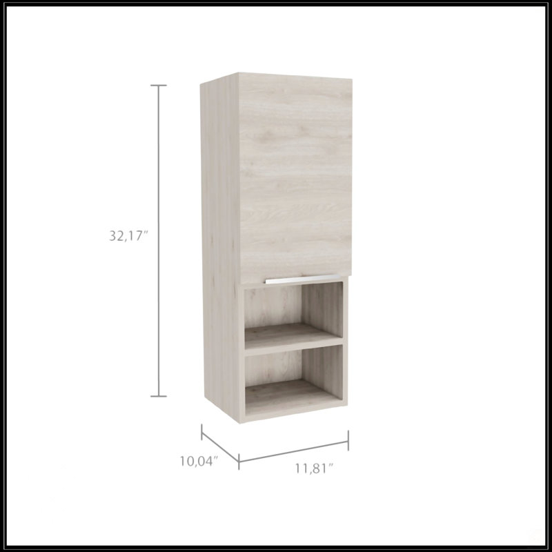 Armoire de salle de bain à 2 tablettes gris clair