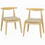 Ensemble de 2 chaises de salle à manger en bois d'hévéa, dossier ergonomique et revêtement en similicuir-908257162-908257166