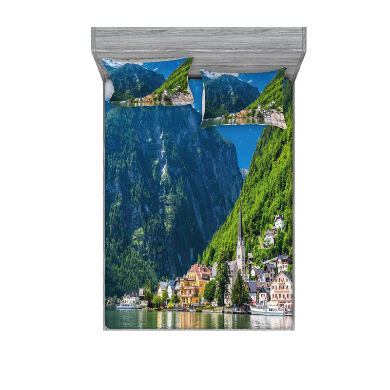 Ensemble de draps Hallstatt Natural View, Ensemble de draps pour lit double avec un drap-hou