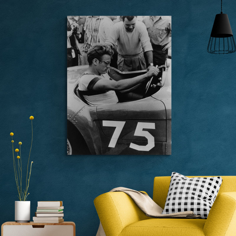 James Dean - Behind The Wheel - Print on Canvas, 31cm H x 21cm W x 4cm D