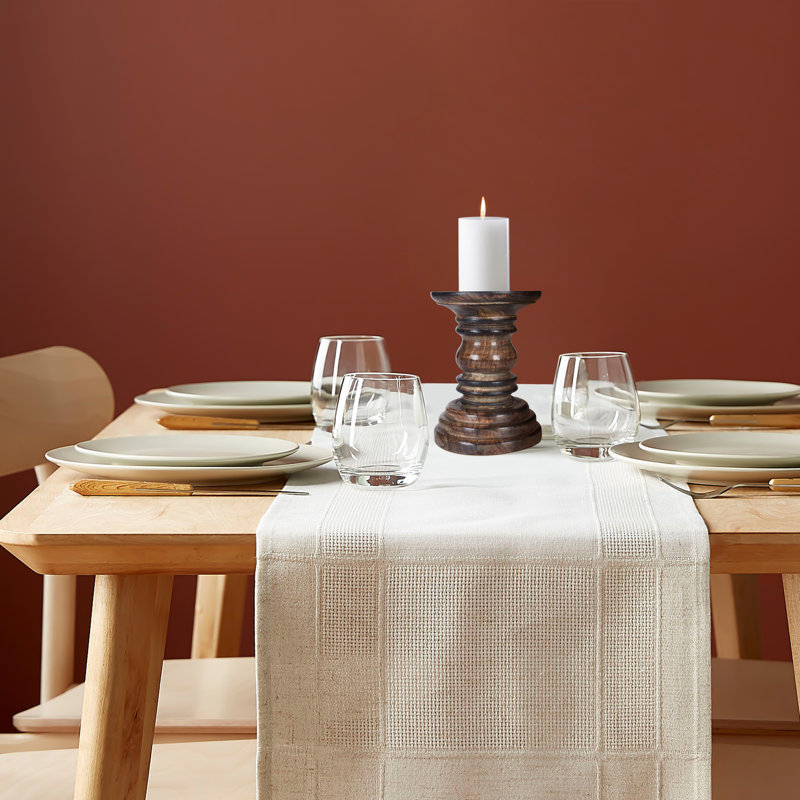 Wood Candlestick, 19cm H x 12cm W x 12cm D