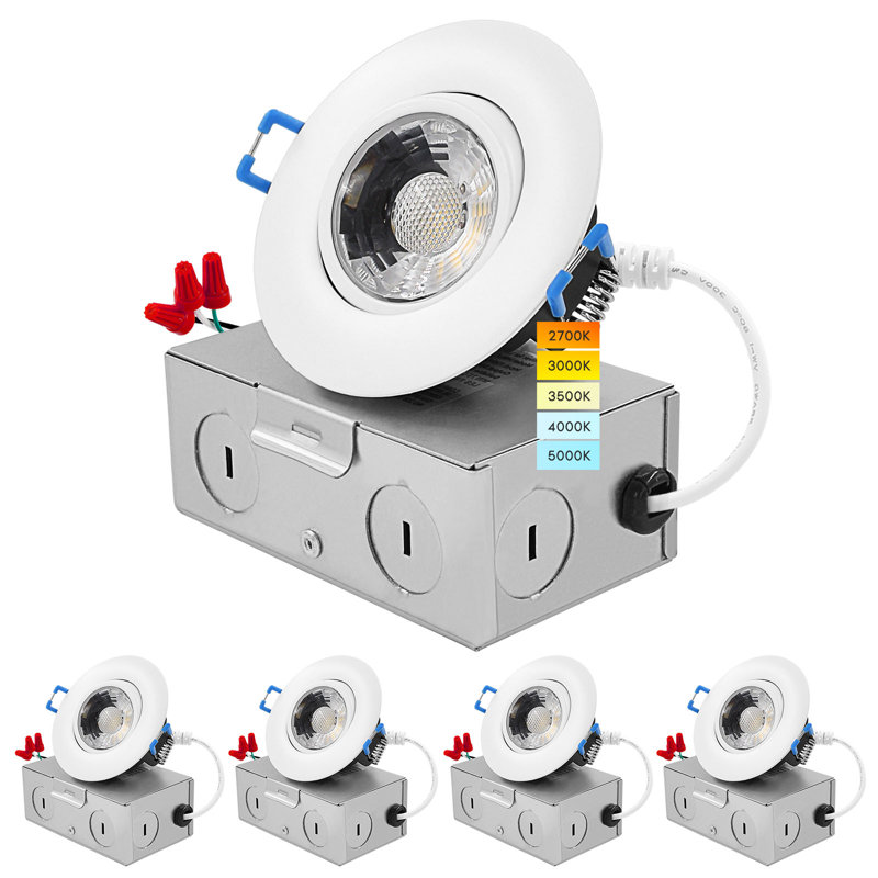 Ensemble d'éclairage encastré 3 "Ultra Slim Remodel IC, Blanc