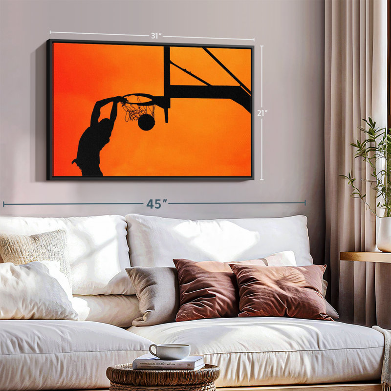 Impression sur toile Basketball Dunk Shadow, H 21 po x l 31 po