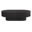 Table basse ovale élégante de 43,3 po avec plateau de 6,8 po d'épaisseur, table de bout cylindrique de style crème moderne, table centrale cannelée minimaliste avec base robuste pour le salon-1971037021