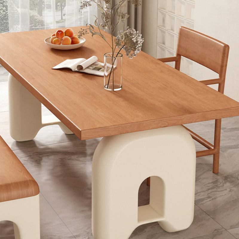Creative solid wood dining table, 29.52"H x 62.99"L x 31.49"W