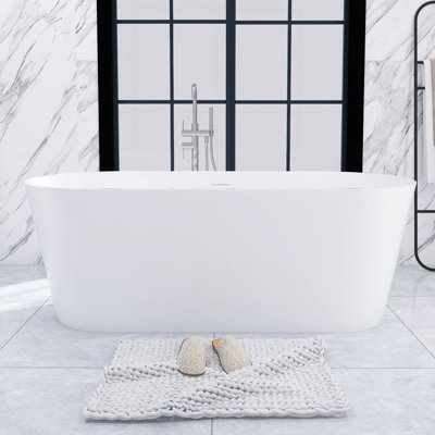66.9'' x 29.5'' Freestanding Soaking Acrylic Bathtub