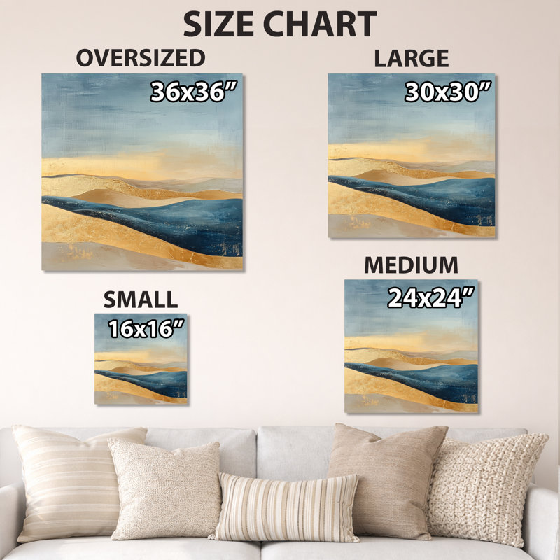 Dunes du désert doré - Décoration murale en métal représentant un paysage, H 36 po x l 36 po