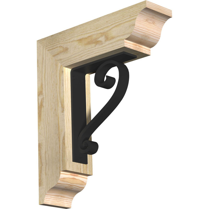 Support de fer traditionnel à triple support Edwards, 20"H x 18"D, 4"W x 4"T Douglas Fir (Rough Sawn)