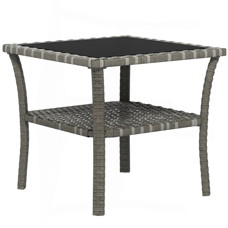 Table d'appoint en rotin, Gris